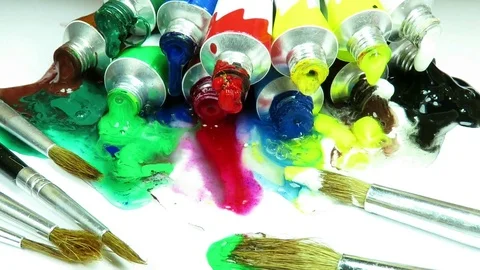 Acrylic paint tubes Stock-Footage 77562228