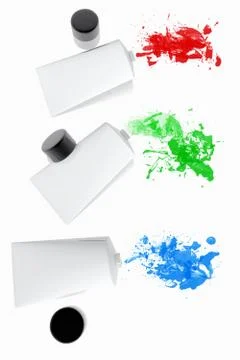 Acrylic paint tubes Stock Illustration