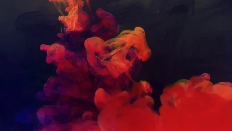 Acrylic paint in water Stock Footage 100018133
