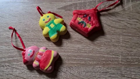 Acrylic painted decorations Stock Footage 154896164