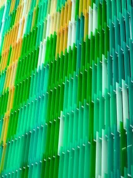 Acrylic plastic sheet interior vertical, color yellow moss aqua Stock Photos