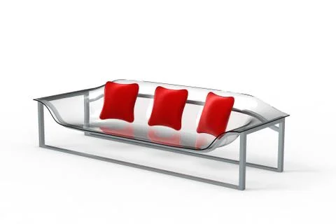 Acrylic Sofa With Pillows Stock Illustration