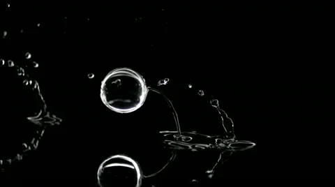 Acrylic sphere and water, Slow Motion Stock Footage