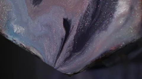Acrylic spill marble ink glitter fluid geometric Stock Footage 347020247