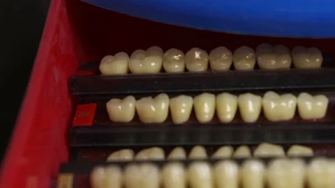 Acrylic teeth for removable dentures Stock Footage 212143421