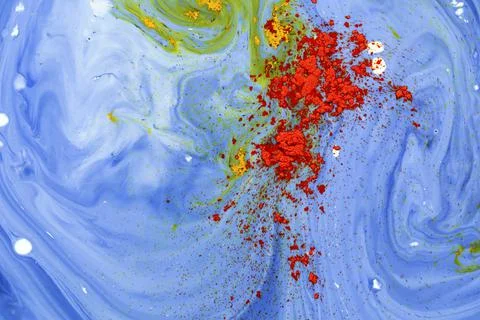 Acrylic texture with blue background Stock Photos