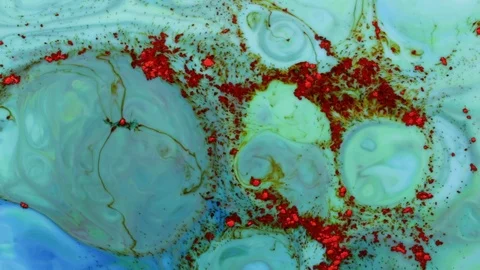 Acrylic texture with green marbling background Vídeo Stock 91892244