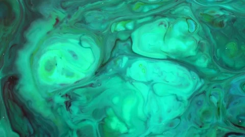 Acrylic texture with green marbling background Stock-Footage 145776863