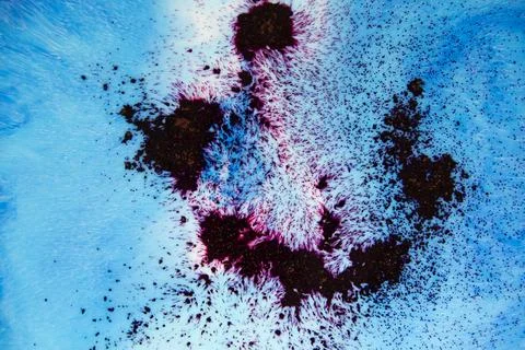 Acrylic texture with marble pattern, blue marbling background Stock Photos