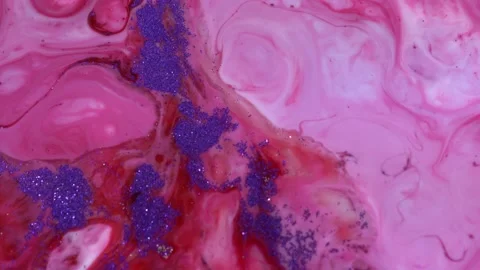Acrylic texture with marbling pink, red background Stock-Footage 137409383