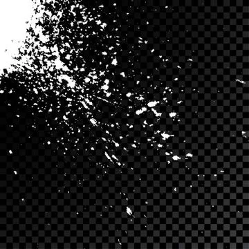 Acrylic white explosion paint splatter. Small drops, spots isola Stock Illustration