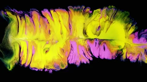 Acrylic yellow pink effect background macro texture experimental colors motion Stock Footage 167221660