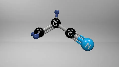 Acrylonitrile molecule. Stock Footage 312472414