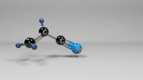 Acrylonitrile molecule. Stock Illustration