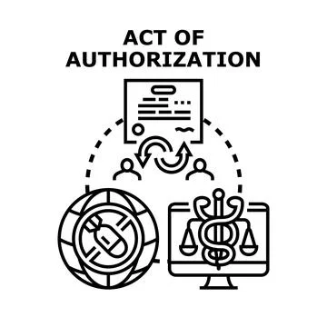 Act of authorization concept for legal security Ilustración de archivo