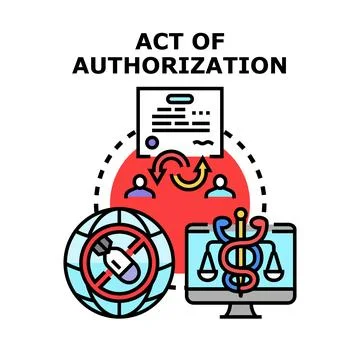 Act of authorization concept for legal security Stock Illustration