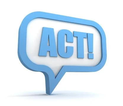 Act concept 3d illustration Ilustração Stock