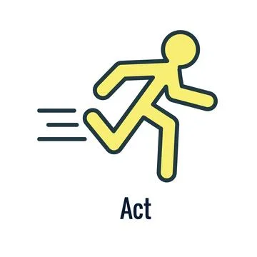 Act Concept for Plan Do Check Act Business Strategy Continuous Improvement PD Stockillustratie