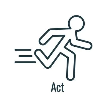 Act Concept for Plan Do Check Act Business Strategy Continuous Improvement PD Illustrazione stock