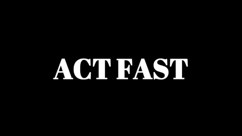 Act fast text on black background Stock Footage 337465366