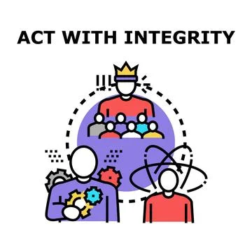Act with integrity concept for business ethics and leadership Stock Illustration