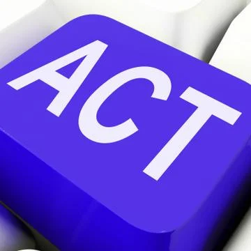 Act key means to perform or do. Ilustración de archivo