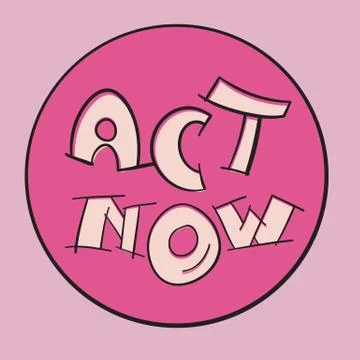 Act now badge change vector Stock Illustration