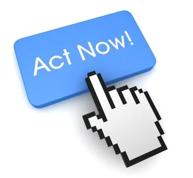 Act now button concept 3d illustration Ilustración de archivo