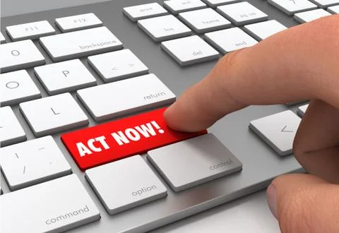 Act now button concept 3d illustration Ilustración de archivo