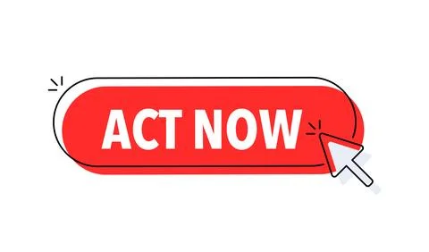 Act now button with cursor. Pointer click. Vector web button. Stock-Illustration