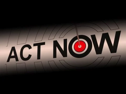 Act now encourages inspiration to react fast イラスト素材