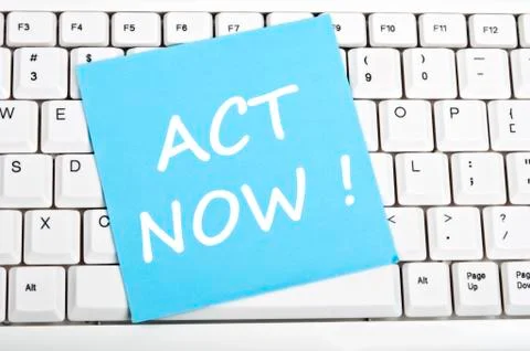 Act now message Stock Photos