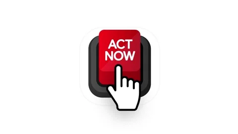 Act Now realistic button on black background. 3D flat style. Motion graphics. Stock Footage 153489580