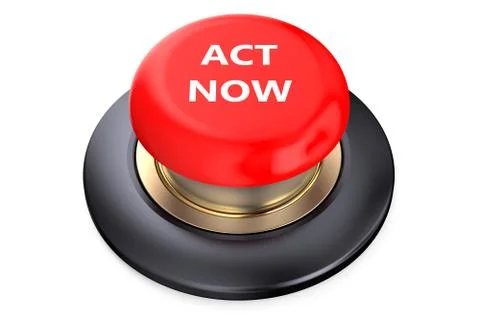 "Act now" Red push-button Stock Illustration