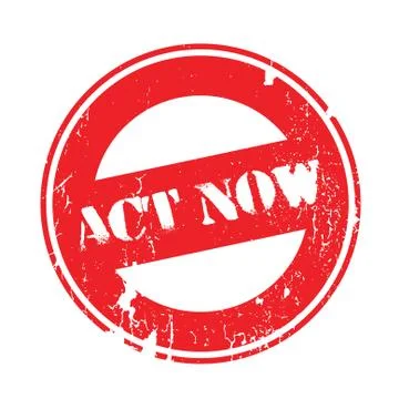 Act Now rubber stamp Illustrazione stock