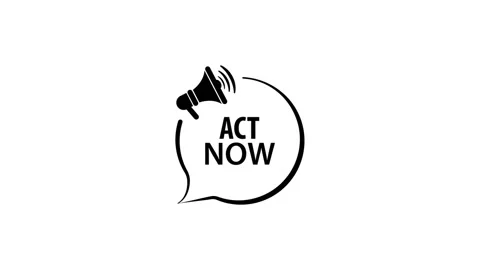 ACT NOW sign on white background Video stock 287820389
