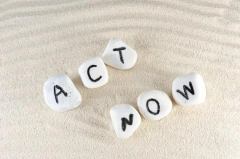 Act now words Stock Photos