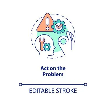 Act on problem concept icon Stock Illustration