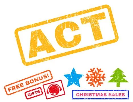 Act Text Rubber Seal Stamp Watermark with Bonus Ilustración de archivo