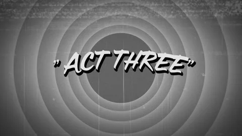 ACT THREE title card emerging from blank frame in film projection to introduce Vídeos de archivo 311474661