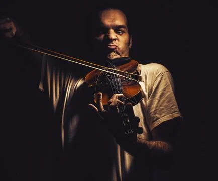Act of a Violin Player Stock-Fotos