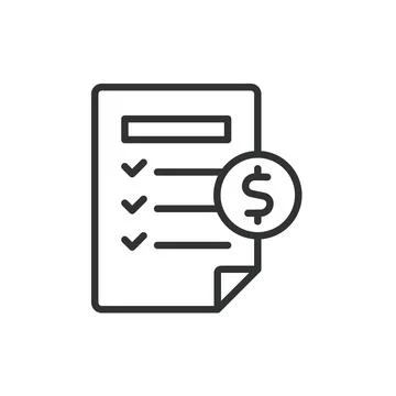 Act of work performed form, icon in line design. Work, performed, form, task Stock-Illustration