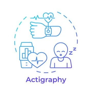 Actigraphy blue gradient concept icon Stock Illustration