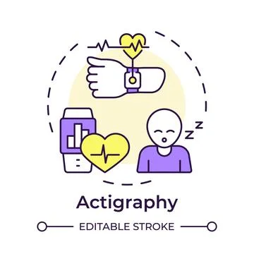 Actigraphy multi color concept icon Stock Illustration