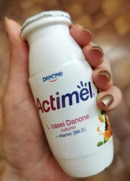 Actimel yogurt drink Stock Photos