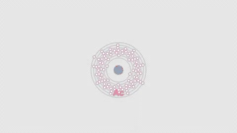 Actinium Ac Bohr Atom Model Clean No Text Animation Video Overlay Alpha 4K Stockbeeldmateriaal 339366723