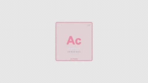 Actinium Ac Periodic Table Element Tile Labeled Animation Video Overlay Alpha 4K Stock-Footage 339366677