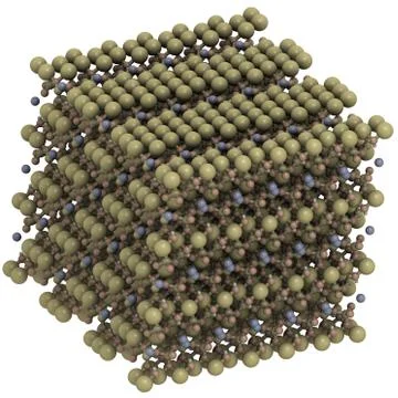 Actinolite asbestos, crystal structure Stock Illustration