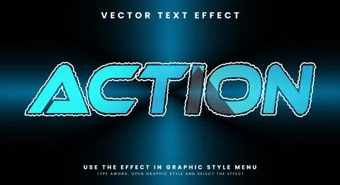 Action 3D editable text effect template Stock Illustration