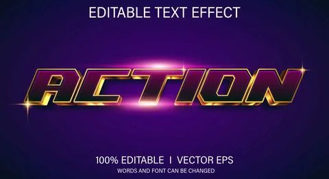 Action 3d vector text effect with modern style design Stock Illustration